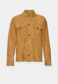 BOSS MAYLO - Chaqueta De Cuero - Beige, Hombre