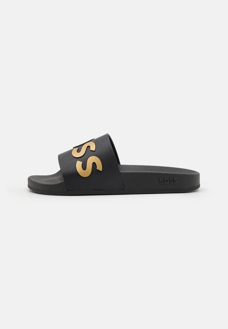 BOSS BAY IT SLID UNISEX - Chanclas De Baño - Black/gold, Unisexo 1 BOSS BAY IT SLID UNISEX - Chanclas De Baño - Black/gold, Unisexo