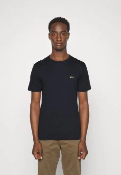BOSS TEE CURVED - Camiseta Básica - Dark Blue, Hombre