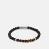 BOSS MIXED BEADS - Pulsera - Brown/black/silver-coloured, Hombre