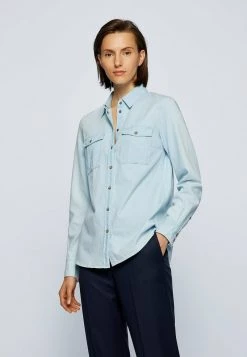 BOSS Camisa - Light Blue, Mujer