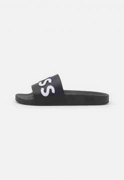 BOSS BAY SLID UNISEX - Sandalias Planas - Black, Unisexo