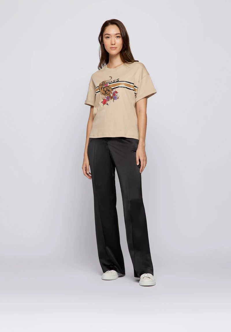 BOSS EVINA - Camiseta Estampada - Beige, Mujer 2 BOSS EVINA - Camiseta Estampada - Beige, Mujer - Imagen 2