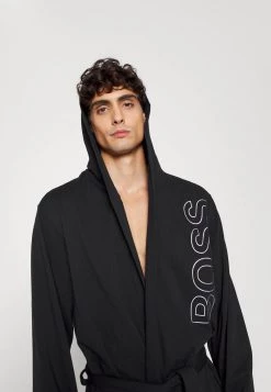 BOSS IDENTITY HOODED ROBE - Albornoz - Black, Hombre