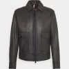 BOSS MACX - Chaqueta De Cuero - Dark Grey, Hombre