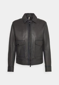 BOSS MACX - Chaqueta De Cuero - Dark Grey, Hombre