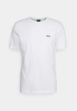 BOSS TEE CURVED - Camiseta Básica - White, Hombre