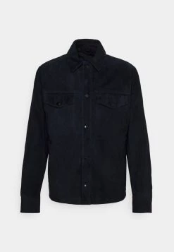 BOSS MAYLO - Chaqueta De Cuero - Dark Blue, Hombre