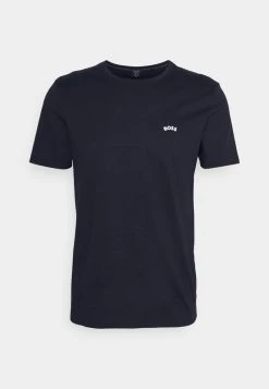 BOSS TEE CURVED - Camiseta Básica - Dark Blue, Hombre -Outlet BOSS Tienda a1a0ef30a63f415582d2f78b3f265b62