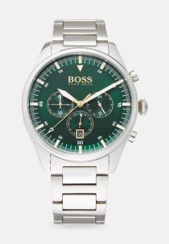 BOSS PIONEER - Cronógrafo - Silver-coloured/green, Hombre