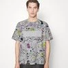 BOSS TEE LOTUS - Camiseta Estampada - Light/pastel Grey, Hombre