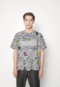 BOSS TEE LOTUS - Camiseta Estampada - Light/pastel Grey, Hombre