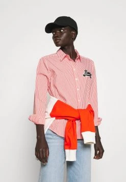 Boss X Russell Athletic BEMANEW STRIPED LOGO - Camisa - Orange, Mujer -Outlet BOSS Tienda e1379a6c3732427f9a418cb3e5da5492