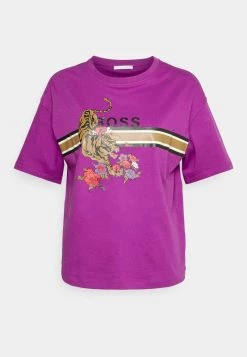 BOSS EVINA - Camiseta Estampada - Bright Purple, Mujer -Outlet BOSS Tienda e25ff167247042f5ab4bb369b1b48222