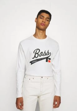 BOSS X RUSSELL ATHLETIC - Camiseta De Manga Larga - Open White, Hombre