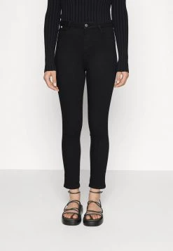 BOSS CROP - Vaqueros Pitillo - Black, Mujer